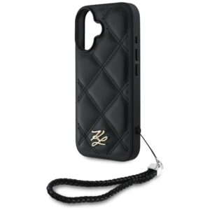Dėklas Karl Lagerfeld Quilted Initial Logo & Chain Strap skirtas Apple iPhone 16 juodos spalvos - Image 5