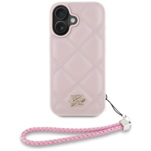 Dėklas Karl Lagerfeld Quilted Initial Logo & Chain Strap skirtas Apple iPhone 16 rožinės spalvos - Image 2