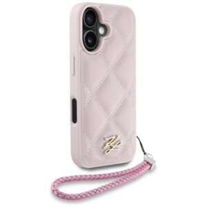 Dėklas Karl Lagerfeld Quilted Initial Logo & Chain Strap skirtas Apple iPhone 16 rožinės spalvos - Image 3