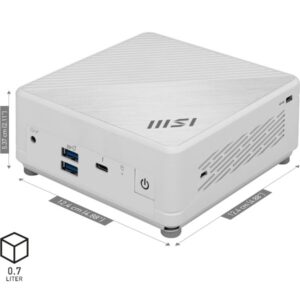 Mini desktop PC MSI Cubi 5 12M-264BEU i3 / 8GB / 512GB SSD / WiFi 6E + BT 5.3 / 1Gbps + 2.5Gbps / baltos spalvos - Image 3