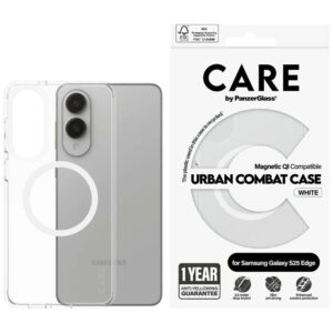 Dėklas CARE by PanzerGlass Flagship Urban Combat White QI skirta Samsung Galaxy S25 Edge skaidrus - Image 1
