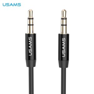 USAMS Adapter audio jack 3,5m - 3,5m 1m juodos spalvos YP101 (YP-01) - Image 1