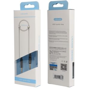 USAMS Adapter audio jack 3,5m - 3,5m 1m juodos spalvos YP101 (YP-01) - Image 3
