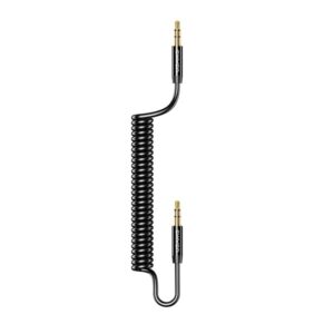 USAMS Adapter Spring audio jack 3,5mm-3,5mm 1,2m juodos spalvos SJ256YP01 (US-SJ256) - Image 1