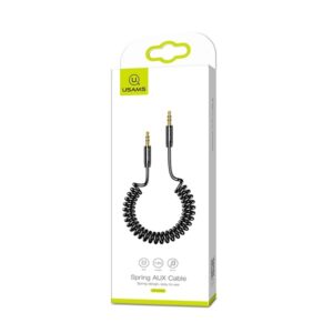 USAMS Adapter Spring audio jack 3,5mm-3,5mm 1,2m juodos spalvos SJ256YP01 (US-SJ256) - Image 4