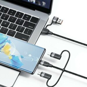 USAMS Kabelis U85 2xUSB-C/USB/Micro-USB/Lightning 6in1 1.2m 100W PD Fast Charge juodos spalvos SJ645USB01 - Image 5