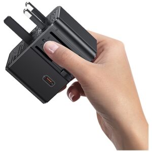 Kelioninis įkroviklis Adapter USAMS CC310 3xUSB-C 70W 4in1 US/AU/EU/UK juodos spalvos - Image 6