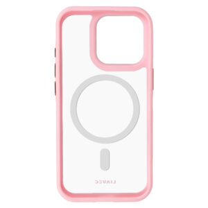 Liavec Hybrid Magsafe Clear dėklas skirtas Apple iPhone 15 Pro Max rožinės spalvos - Image 6