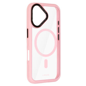 Liavec Hybrid Magsafe Clear dėklas skirtas Apple iPhone 16 rožinės spalvos - Image 3