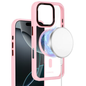 Liavec Hybrid Magsafe Clear dėklas skirtas Apple iPhone 16 Pro Max rožinės spalvos - Image 8