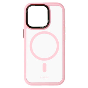 Liavec Hybrid Magsafe Clear dėklas skirtas Apple iPhone 16 Pro Max rožinės spalvos - Image 5