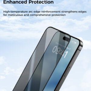 Benks apsauginis stiklas Ultra Shield Privacy Glass (FK66) skirtas Apple iPhone 16 Pro Max juodos spalvos - Image 3