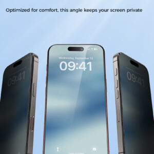 Benks apsauginis stiklas Ultra Shield Privacy Glass (FK66) skirtas Apple iPhone 16 Pro Max juodos spalvos - Image 4
