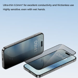 Benks apsauginis stiklas Ultra Shield Privacy Glass (FK66) skirtas Apple iPhone 16 Pro Max juodos spalvos - Image 6