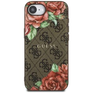 Originalus Dėklas GUESS 4G Flowers Print MagSafe skirtas Apple iPhone 16e rudos spalvos - Image 3