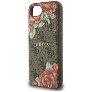 Originalus Dėklas GUESS 4G Flowers Print MagSafe skirtas Apple iPhone 16e rudos spalvos - Image 6