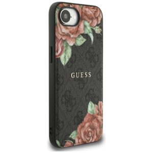 Originalus Dėklas GUESS 4G Flowers Print MagSafe skirtas Apple iPhone 16e juodos spalvos - Image 4