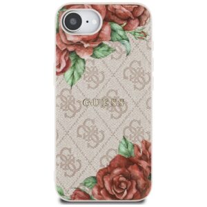 Originalus Dėklas GUESS 4G Flowers Print MagSafe skirtas Apple iPhone 16e rožinės spalvos - Image 3