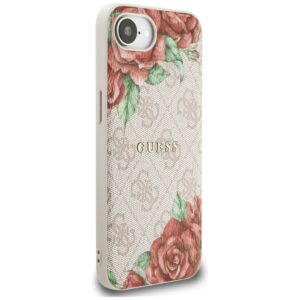 Originalus Dėklas GUESS 4G Flowers Print MagSafe skirtas Apple iPhone 16e rožinės spalvos - Image 4