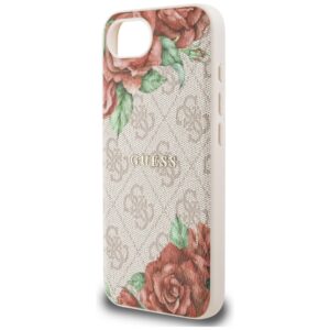 Originalus Dėklas GUESS 4G Flowers Print MagSafe skirtas Apple iPhone 16e rožinės spalvos - Image 6