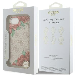 Originalus Dėklas GUESS 4G Flowers Print MagSafe skirtas Apple iPhone 16e rožinės spalvos - Image 8