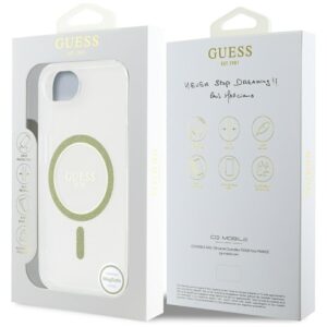 Originalus Dėklas GUESS IML Glitter Circle MagSafe skirtas Apple iPhone 16e skaidrus - Image 8