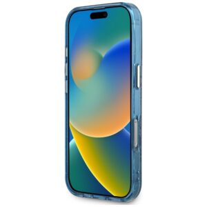 Originalus Dėklas GUESS IML Metal Glitter 4G Circle Triangle MagSafe skirtas Apple iPhone 16 Pro mėlynos spalvos - Image 5