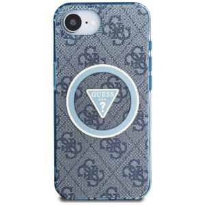 Originalus Dėklas GUESS IML Metal Glitter 4G Circle Triangle MagSafe skirtas Apple iPhone 16e mėlynos spalvos - Image 3