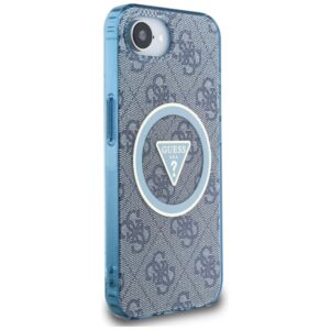 Originalus Dėklas GUESS IML Metal Glitter 4G Circle Triangle MagSafe skirtas Apple iPhone 16e mėlynos spalvos - Image 4