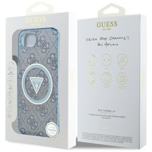 Originalus Dėklas GUESS IML Metal Glitter 4G Circle Triangle MagSafe skirtas Apple iPhone 16e mėlynos spalvos - Image 8