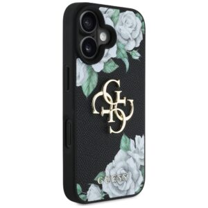 Originalus Dėklas GUESS Grained Roses Big 4G logo skirtas Apple iPhone 16 juodos spalvos - Image 4