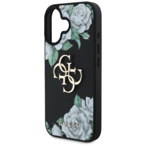 Originalus Dėklas GUESS Grained Roses Big 4G logo skirtas Apple iPhone 16 juodos spalvos - Image 6