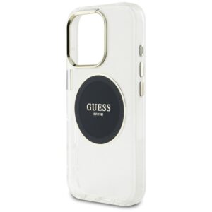 Originalus Dėklas GUESS IML Metal Colored Circle Classic Logo MagSafe skirtas Apple iPhone 16 Pro juodos spalvos - Image 6