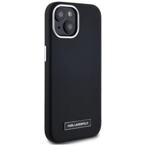 Originalus Dėklas KARL LAGERFELD FW Metal Plate MagSafe skirtas Apple iPhone 15 juodos spalvos - Image 4