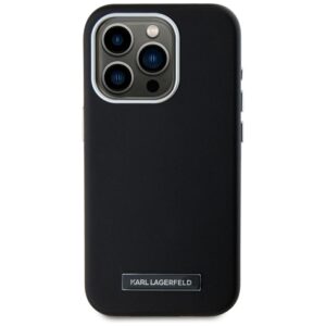 Originalus Dėklas KARL LAGERFELD FW Metal Plate MagSafe skirtas Apple iPhone 15 Pro juodos spalvos - Image 3