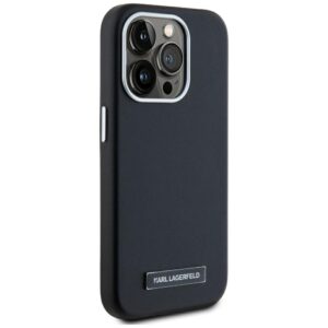 Originalus Dėklas KARL LAGERFELD FW Metal Plate MagSafe skirtas Apple iPhone 15 Pro juodos spalvos - Image 4