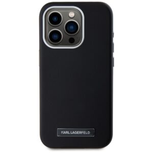 Originalus Dėklas KARL LAGERFELD FW Metal Plate MagSafe skirtas Apple iPhone 15 Pro Max juodos spalvos - Image 3