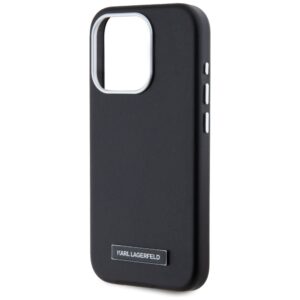 Originalus Dėklas KARL LAGERFELD FW Metal Plate MagSafe skirtas Apple iPhone 15 Pro Max juodos spalvos - Image 6