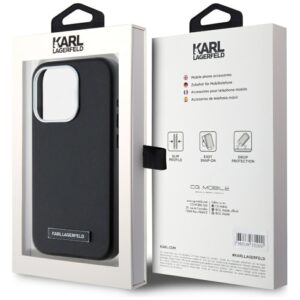 Originalus Dėklas KARL LAGERFELD FW Metal Plate MagSafe skirtas Apple iPhone 15 Pro Max juodos spalvos - Image 8