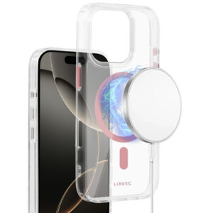 Liavec Glossy Magsafe Clear dėklas skirtas Apple iPhone 16 Pro rožinės spalvos - Image 7