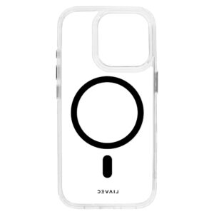 Liavec Glossy Magsafe Clear dėklas skirtas Apple iPhone 15 Pro Max juodos spalvos - Image 5