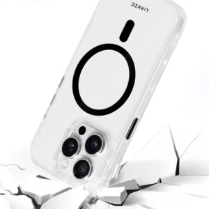 Liavec Glossy Magsafe Clear dėklas skirtas Apple iPhone 15 Pro Max juodos spalvos - Image 6