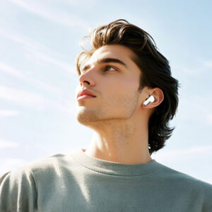 Borofone ausinės Bluetooth TWS FQ10 Joyful baltos spalvos - Image 5