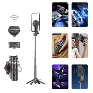Blavec Selfie Stick Aluminium Coco Mini P05 Magsafe tripod + distancinis + ištraukimas 0,41 metro (SSCMP05-MTRHB041) juodos spalvos - Image 3