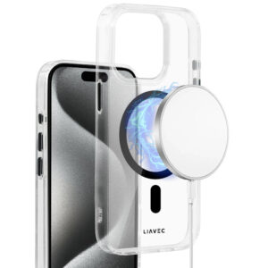 Liavec Glossy Magsafe Clear dėklas skirtas Apple iPhone 13 Pro juodos spalvos - Image 7