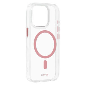 Liavec Glossy Magsafe Clear dėklas skirtas Apple iPhone 14 Pro rožinės spalvos - Image 3