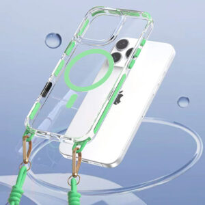 Tel Protect Skaidrus dėklas su virvele skirtas Apple iPhone 15 Pro žalios spalvos - Image 4