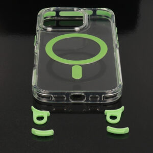 Tel Protect Skaidrus dėklas su virvele skirtas Apple iPhone 15 žalios spalvos - Image 3