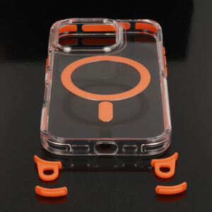 Tel Protect Skaidrus dėklas su virvele skirtas Apple iPhone 16 Pro oranžinės spalvos - Image 3