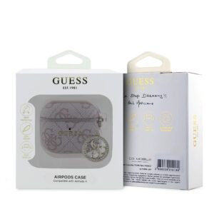 Guess 4G Script PC/PU Charm dėklas skirtas AirPods 4 rožinės spalvos - Image 2